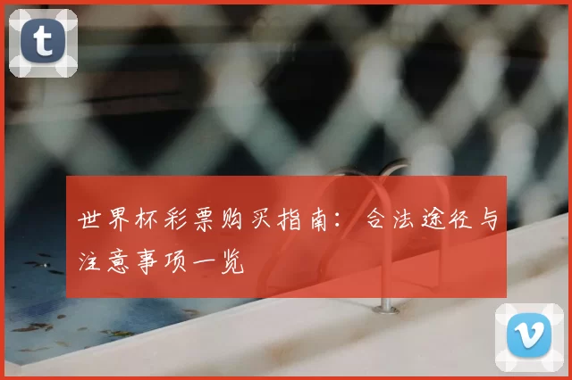 世界杯彩票购买指南：合法途径与注意事项一览